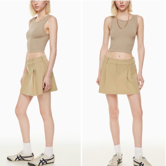 Aritzia Sunday Best Rider Skirt Wicker Tan Size 2 - Picture 2 of 10